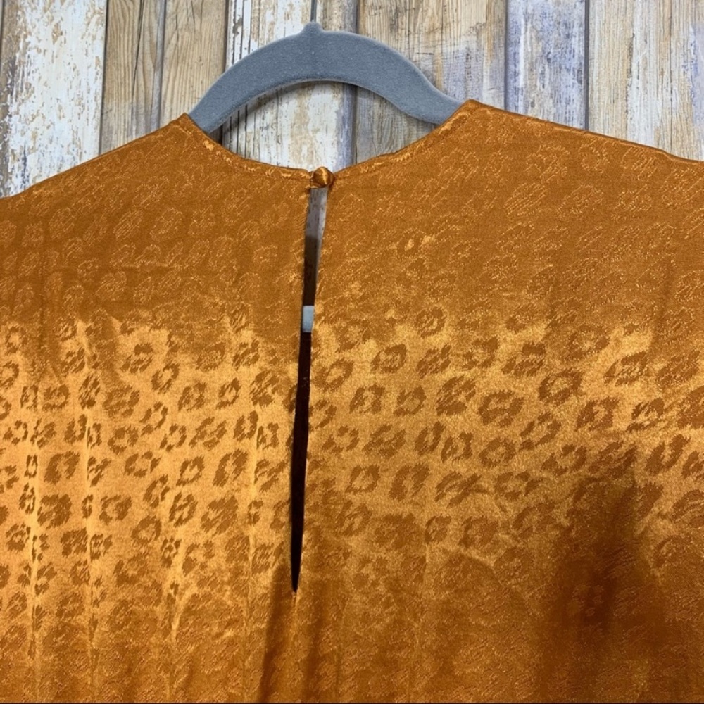 Joie Tau Silky Gold Leopard Print Jumpsuit - Picture 4 of 6